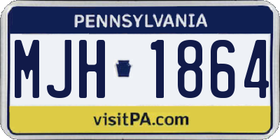 PA license plate MJH1864