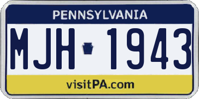 PA license plate MJH1943