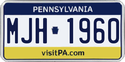 PA license plate MJH1960
