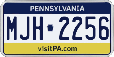 PA license plate MJH2256
