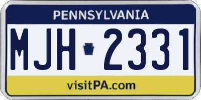 PA license plate MJH2331