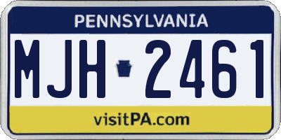 PA license plate MJH2461