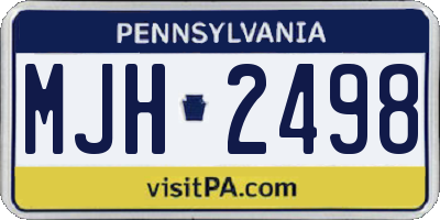 PA license plate MJH2498