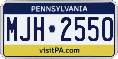 PA license plate MJH2550