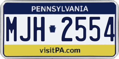 PA license plate MJH2554