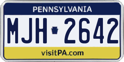 PA license plate MJH2642