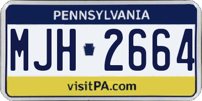 PA license plate MJH2664