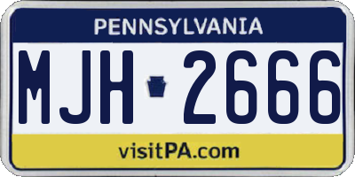 PA license plate MJH2666