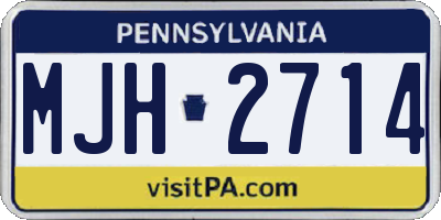 PA license plate MJH2714