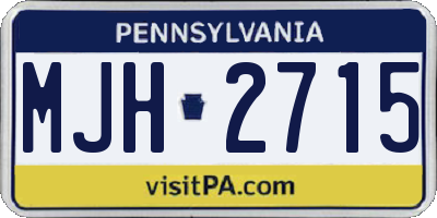 PA license plate MJH2715