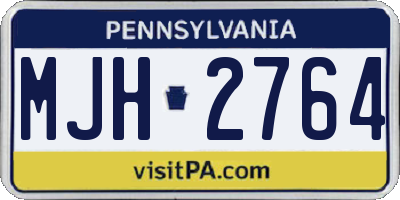 PA license plate MJH2764