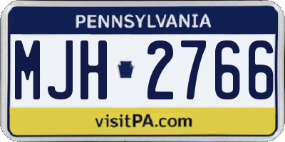 PA license plate MJH2766