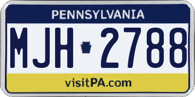 PA license plate MJH2788
