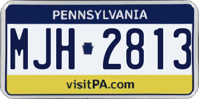 PA license plate MJH2813