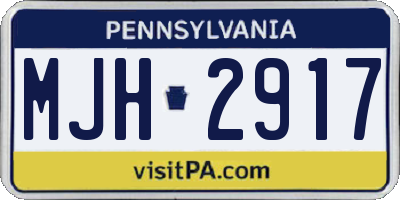 PA license plate MJH2917