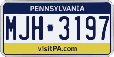PA license plate MJH3197