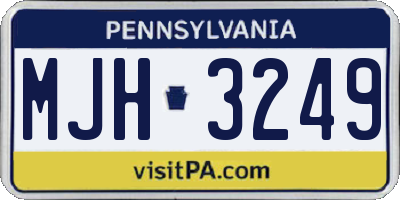 PA license plate MJH3249
