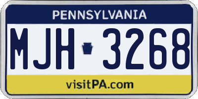 PA license plate MJH3268