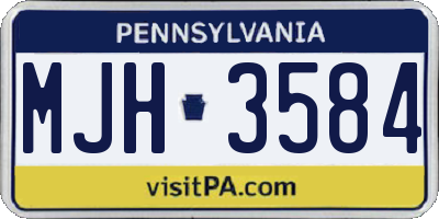 PA license plate MJH3584