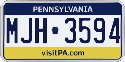 PA license plate MJH3594