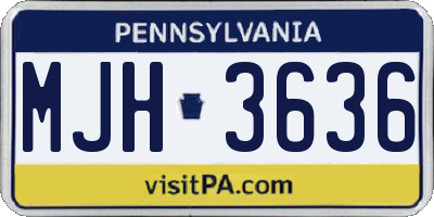 PA license plate MJH3636