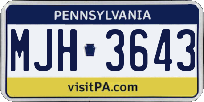PA license plate MJH3643