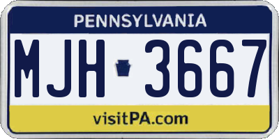 PA license plate MJH3667