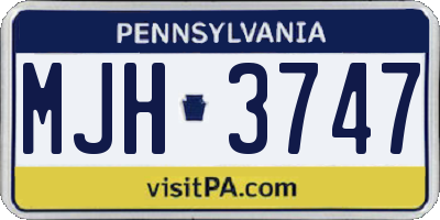 PA license plate MJH3747