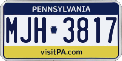PA license plate MJH3817