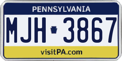 PA license plate MJH3867
