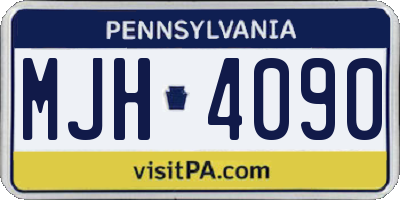 PA license plate MJH4090