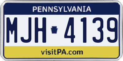 PA license plate MJH4139