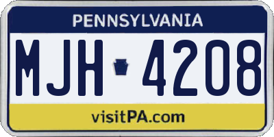 PA license plate MJH4208