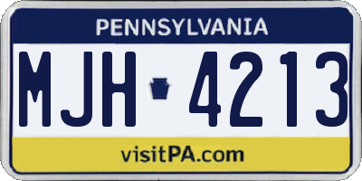 PA license plate MJH4213