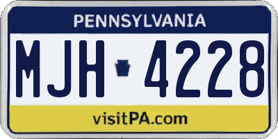 PA license plate MJH4228