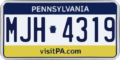 PA license plate MJH4319
