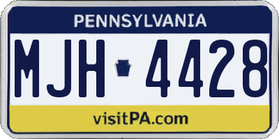 PA license plate MJH4428