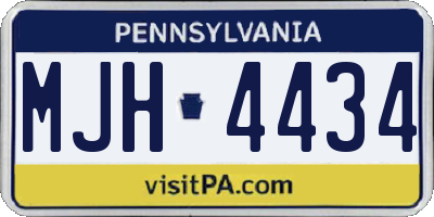 PA license plate MJH4434