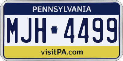 PA license plate MJH4499