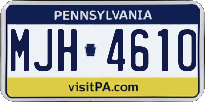 PA license plate MJH4610