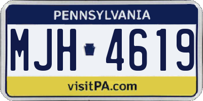PA license plate MJH4619