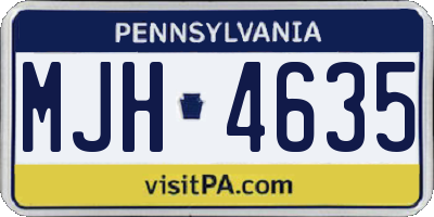 PA license plate MJH4635