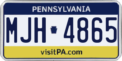 PA license plate MJH4865