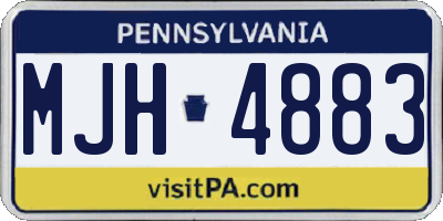 PA license plate MJH4883