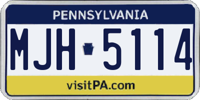 PA license plate MJH5114