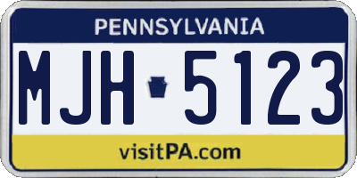 PA license plate MJH5123