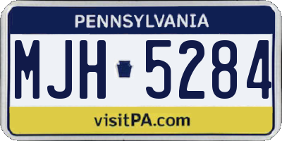 PA license plate MJH5284