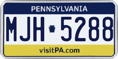 PA license plate MJH5288