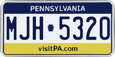 PA license plate MJH5320