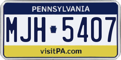 PA license plate MJH5407